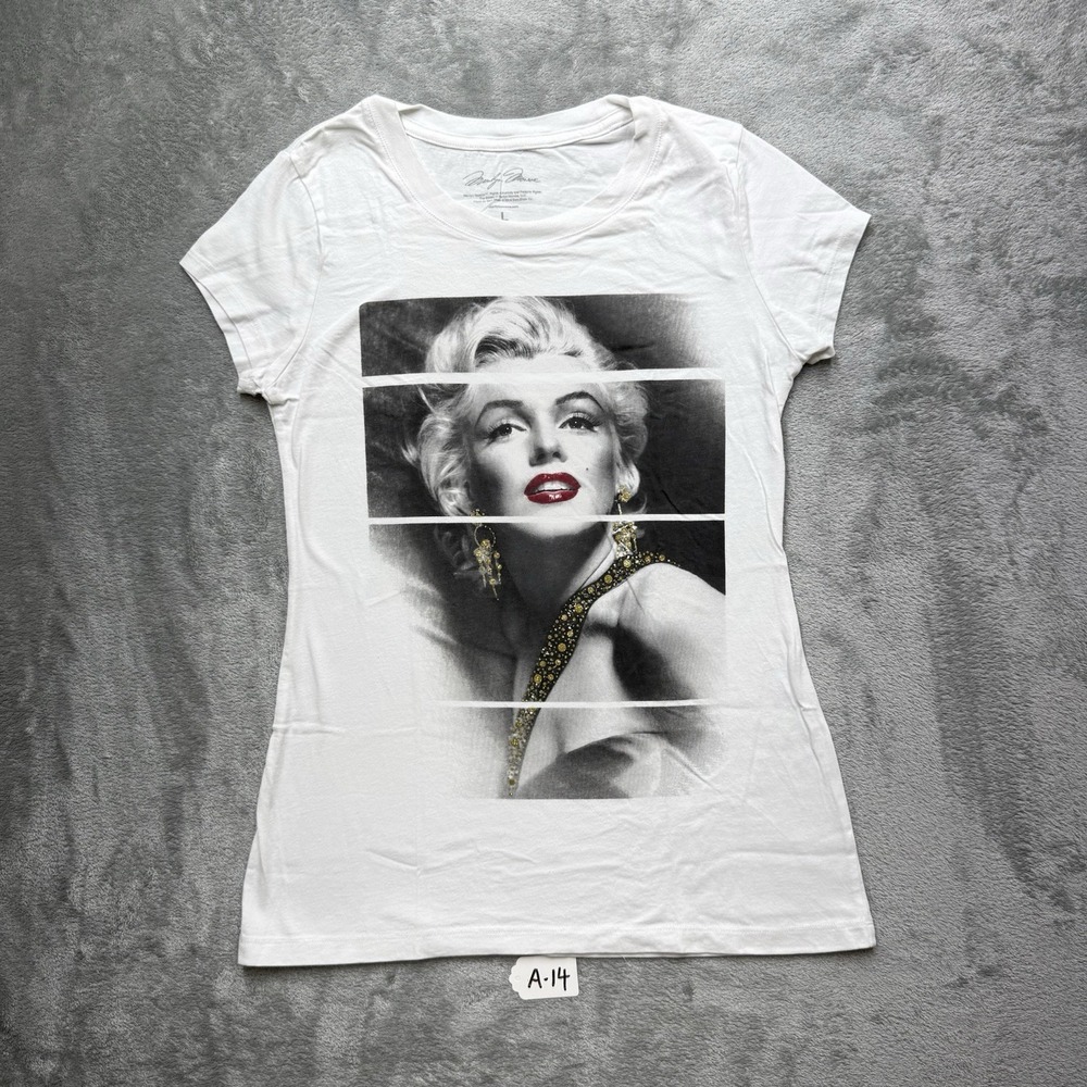 Marilyn Monroe white cotton t-shirt size large #MarilynMonroe